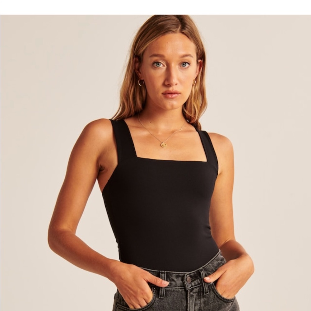 AF double-layered seamless square-necked bodysuit